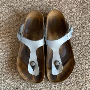 Birkenstock Women's Gizeh - Silver - Size 37/ 6.5